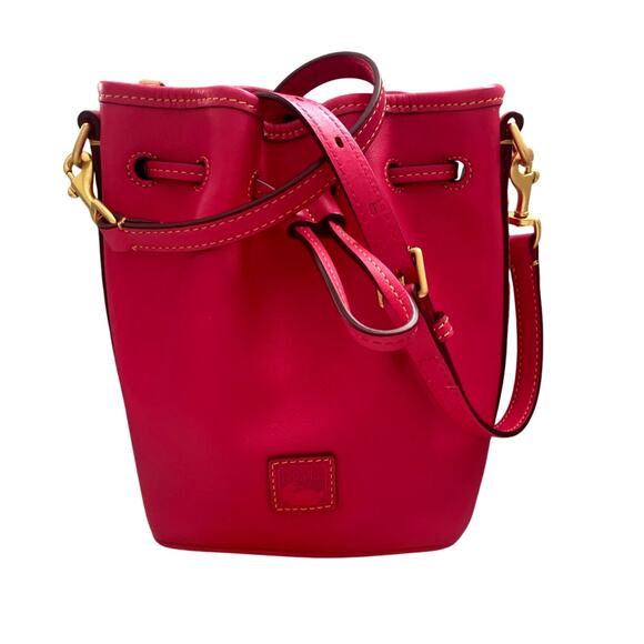 Dooney & Bourke Handbags - Dooney and Bourke Florentine Leather Fuchsia Small Drawstring Bag NEW